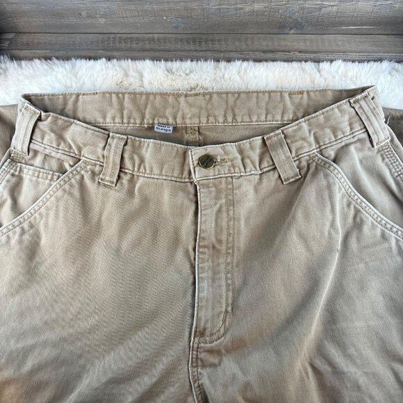 Carhartt Men's Utility Cargo Work Pants in Brown/Khaki Size 34x34 - Picture 7 of 7